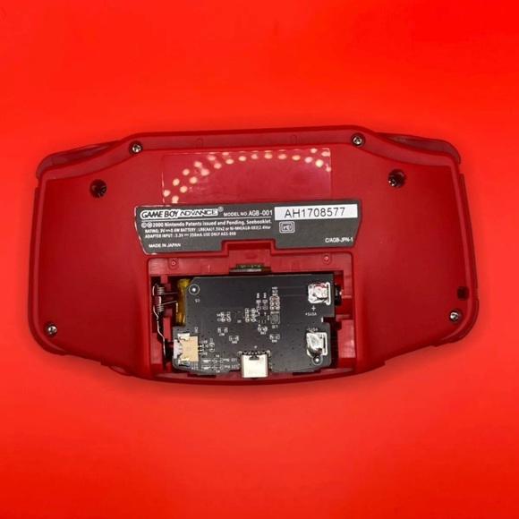 GBA - GameBoy Advance w/ Backlit Display & USB-C Rechargeable Battery Mod (Red) - Picture 3 of 3